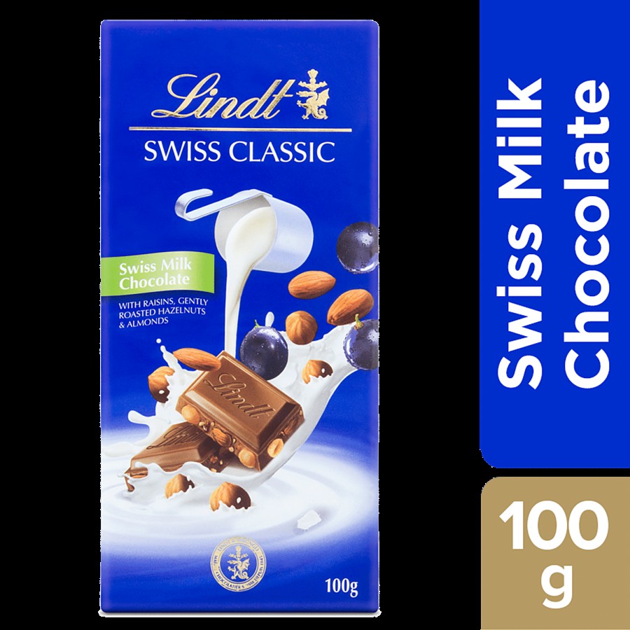 Lindt Swiss Classic Milk Chocolate - with Raisins