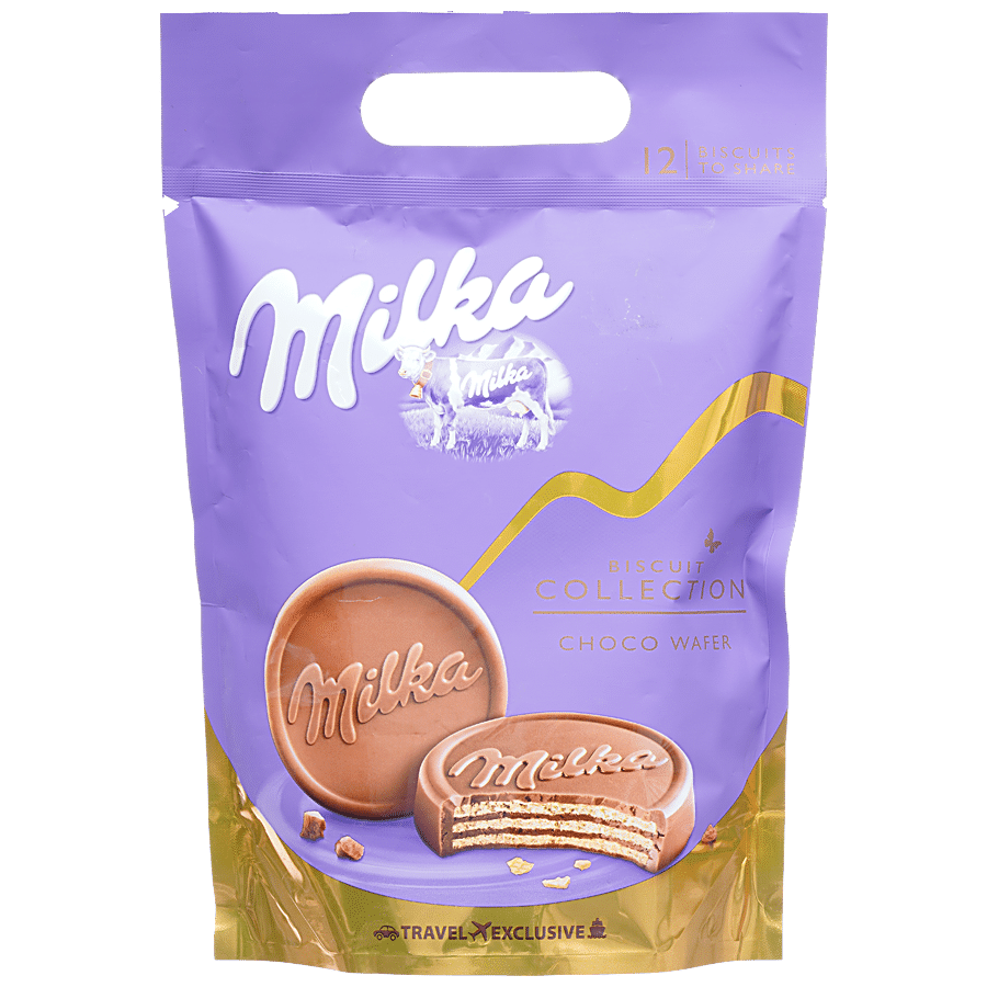 Milka Biscuit Collection Chocolate Bar - Crunchy Wafer Stuffed With Cream Chocolate