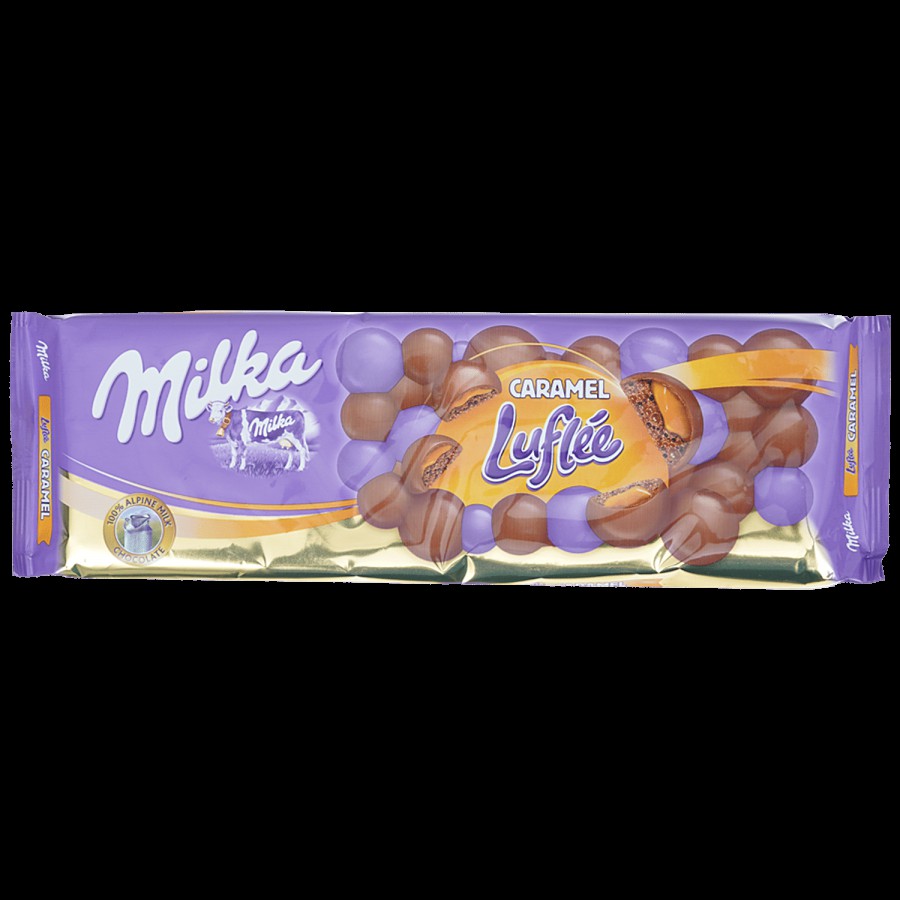 Milka Caramel Luflee Alpine Milk Chocolate Bar