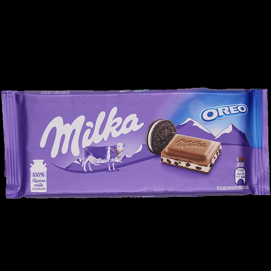 Milka Oreo Milk Chocolate Bar - Rich Flavour