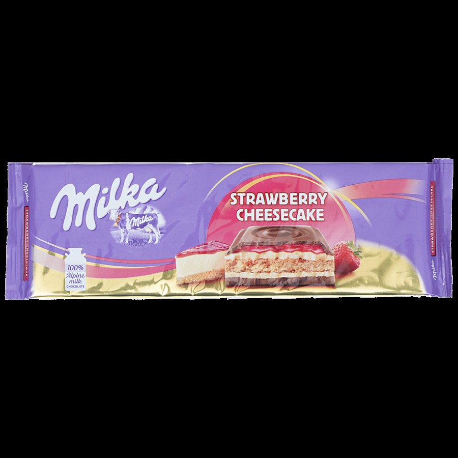 Milka Strawberry Cheesecake Coated In Chocolate