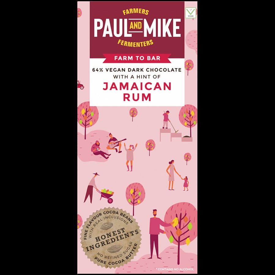 Paul And Mike Jamaican Rum Chocolate - 64% Vegan Dark