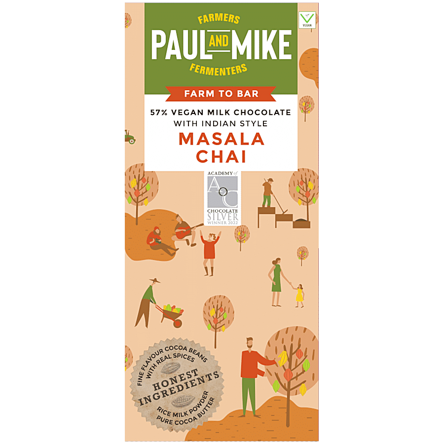 Paul And Mike Masala Chai Chocolate - 57% Vegan Milk