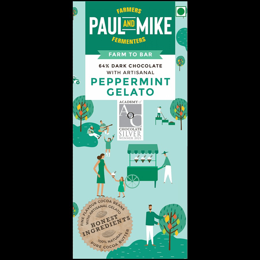 Paul And Mike Peppermint Gelato Chocolate - 64% Dark