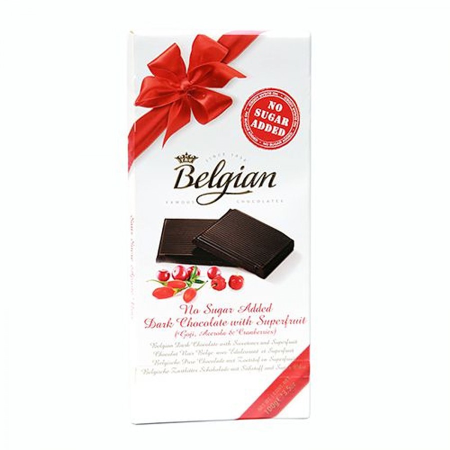 The Belgian No Sugar Added Dark Chocolate - Superfruit