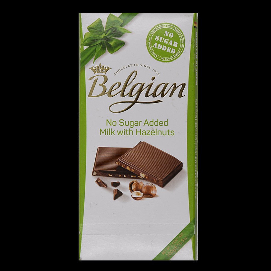 The Belgian No Sugar Added Milk Chocolate - Hazelnut