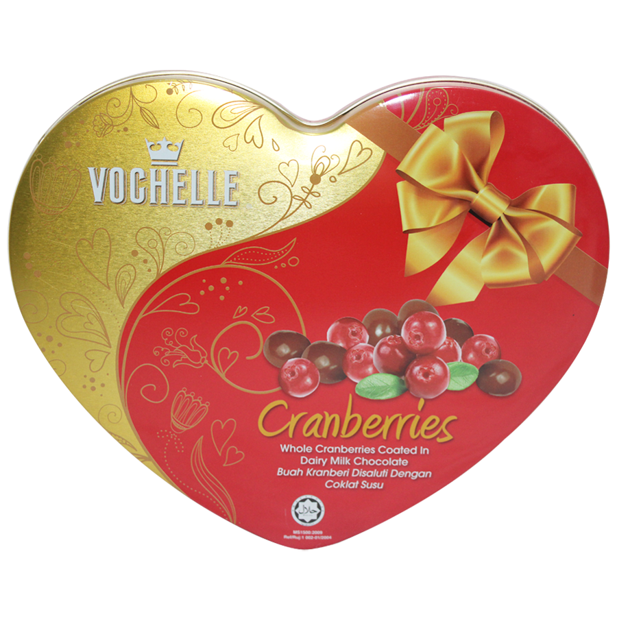 Vochelle Whole Cranberries Coated In Dairy Milk Chocolate