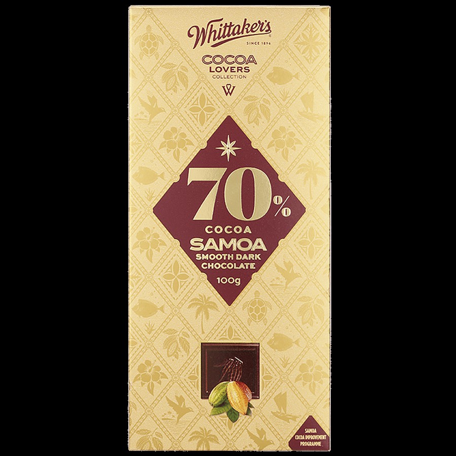 WHITTAKERS Cocoa Lovers Collection - 70% Samoa Smooth Dark Chocolate