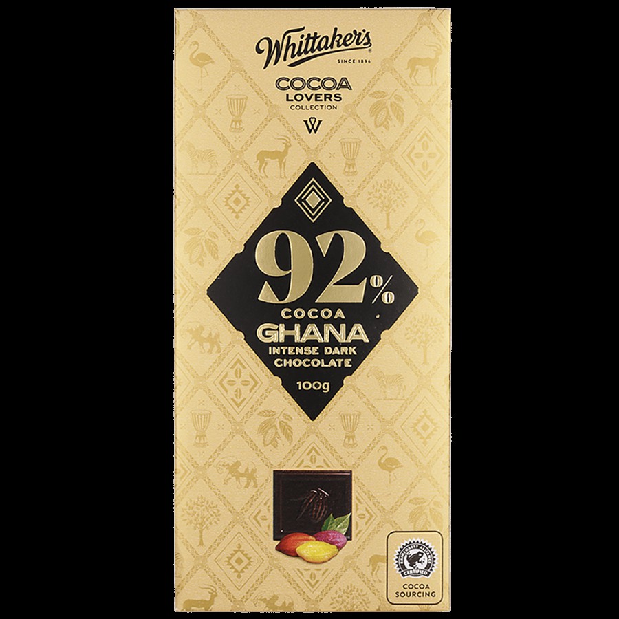 WHITTAKERS Cocoa Lovers Collection -  92% Ghana Intense Dark Chocolate