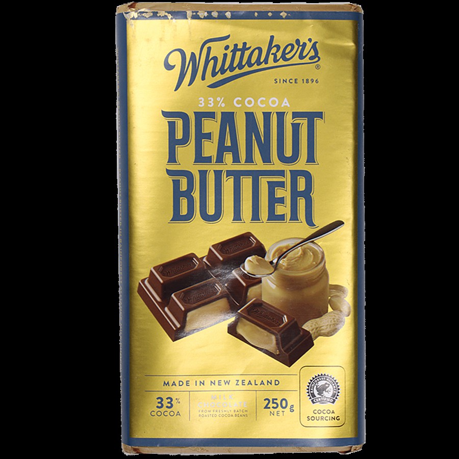 WHITTAKERS Peanut Butter Chocolate Bar - 33% Cocoa