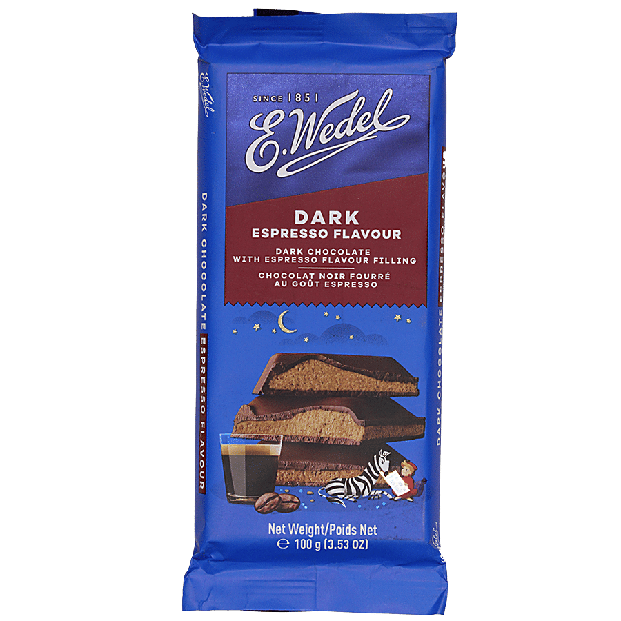 Wedel Dark Chocolate With Espresso Filling Bar - Rich Flavour