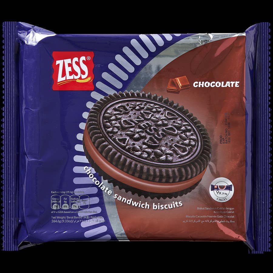 Zess Chocolate Sandwich Biscuits - Chocolate