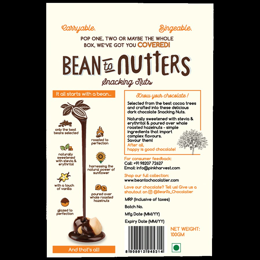 Bean To Nutters Sugarfree Chocolate Hazelnut