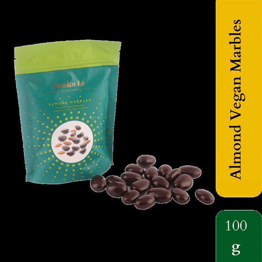 Chokola  Almond Vegan Marbles - Coated In Classic Dark Chocolate