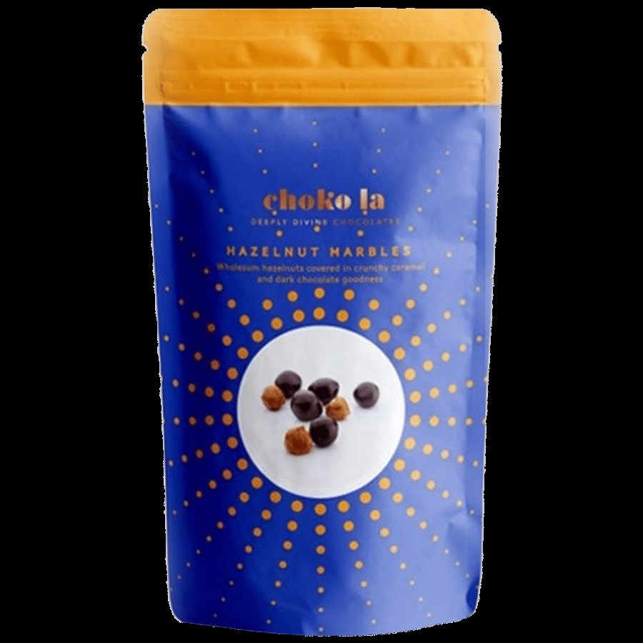 Chokola  Hazelnut Vegan Marbles  - Goodness Of Crunchy Caramel & Dark Chocolate