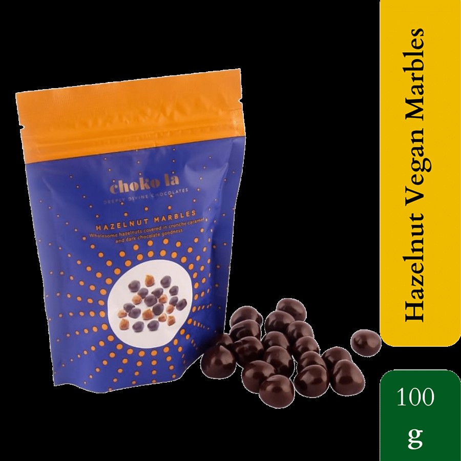 Chokola  Hazelnut Vegan Marbles  - Goodness Of Crunchy Caramel & Dark Chocolate