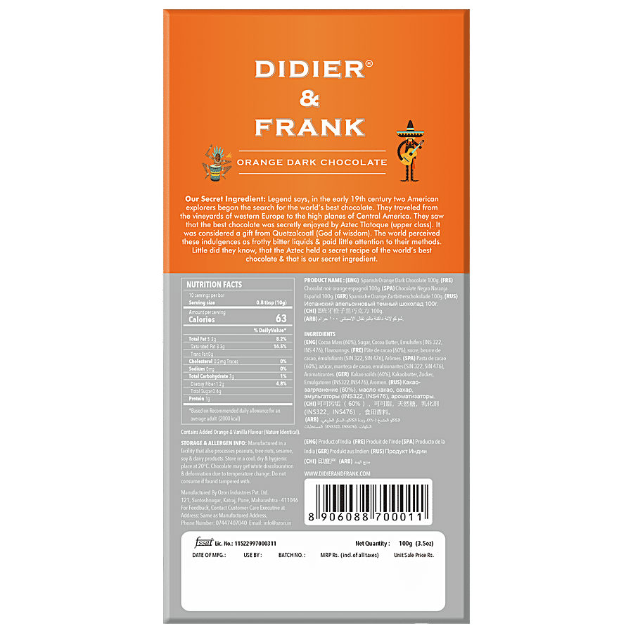 Didier & Frank  Dark Spanish Orange Chocolate