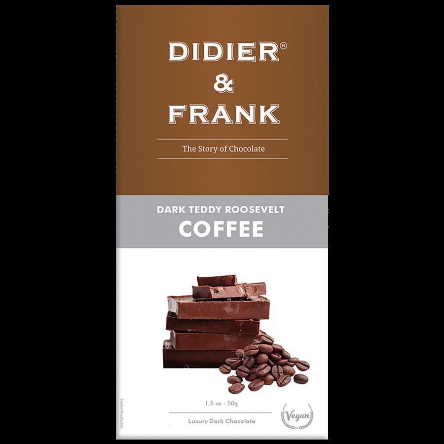 Didier & Frank  Teddy Roosevelt Coffee Dark Chocolate - Rich Taste & Flavour