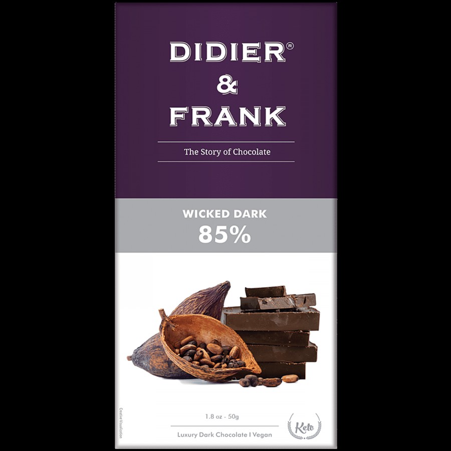 Didier & Frank  Wicked 85% Dark Chocolate - Rich Taste