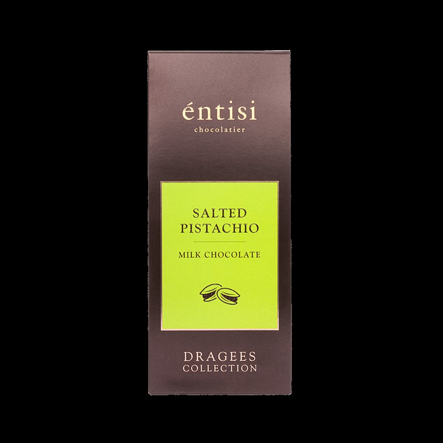 Entisi  Whole Salted Pistachios Coated With Milk Chocolate