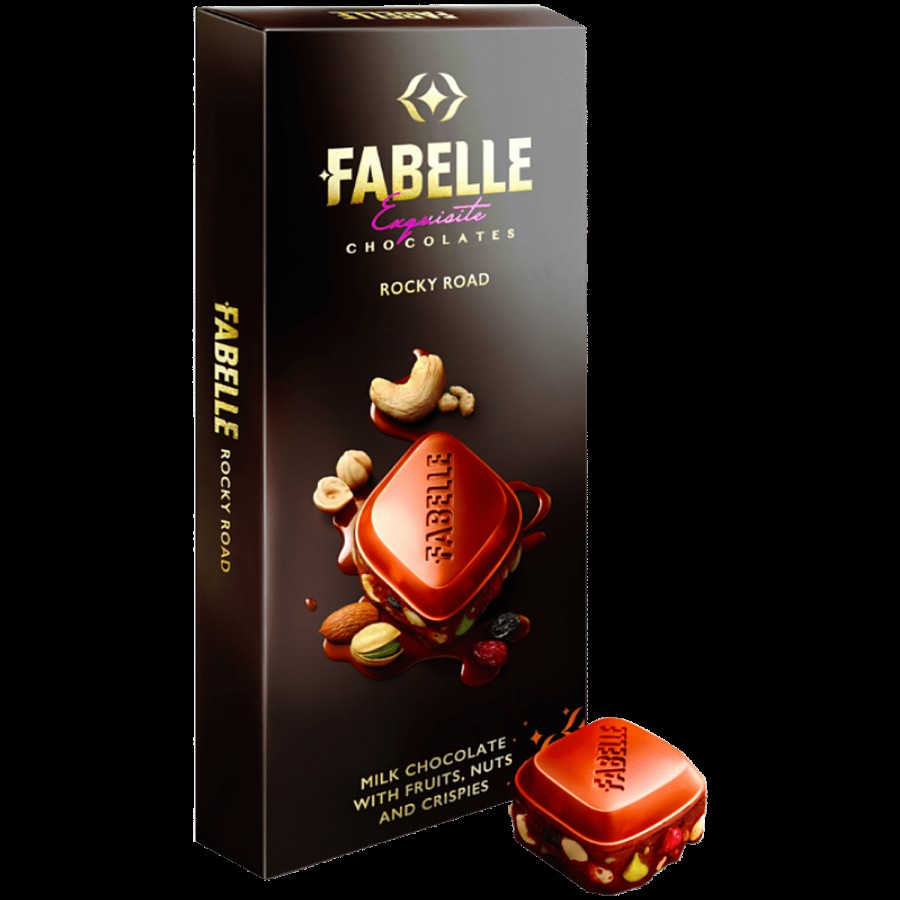 Fabelle Exquisite Chocolates - Rocky Road Milk Chocolate With Fruits