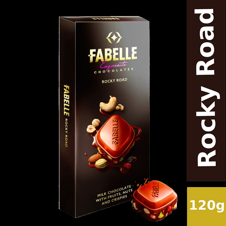 Fabelle Exquisite Chocolates - Rocky Road Milk Chocolate With Fruits