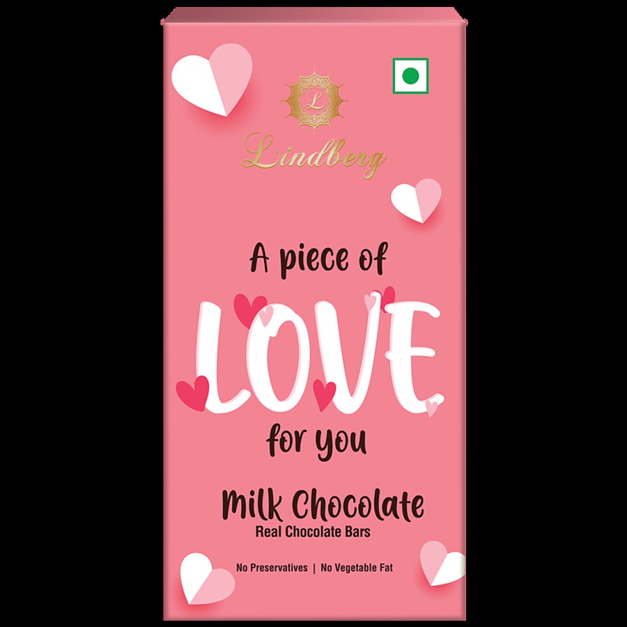 Lindberg I Love You Message Bar - Milk Chocolate