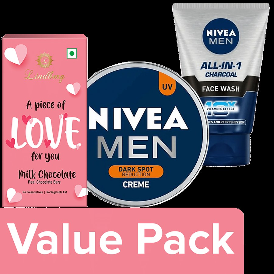 NIVEA Valentine's Day Lindberg Chocolate & Nivea Men Face Care Gift Set for Him