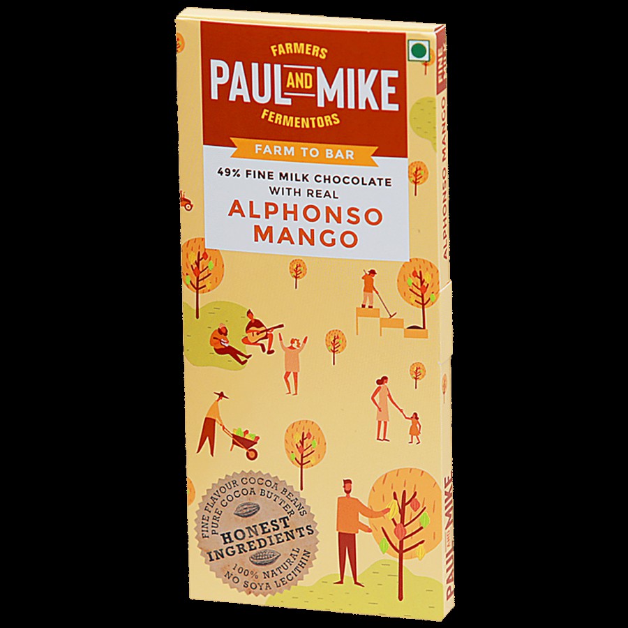 Paul And Mike 49% Fine Milk Chocolate With Alphonso Mango