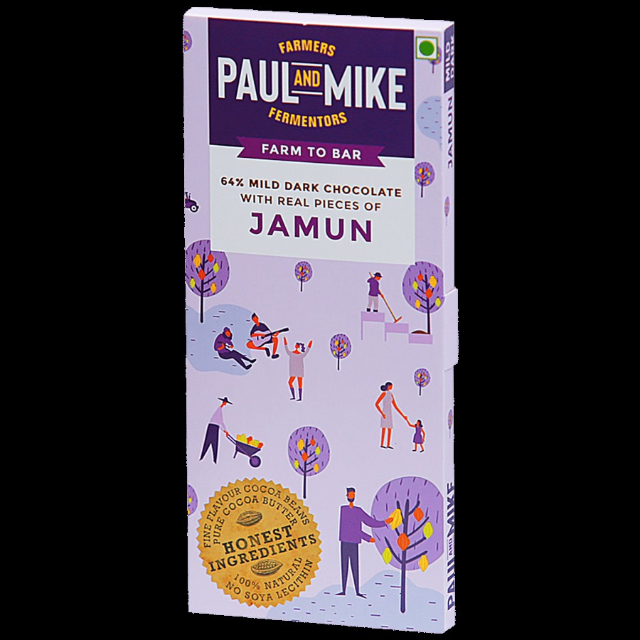 Paul And Mike 64% Mild Dark Chocolates With Real Jamun