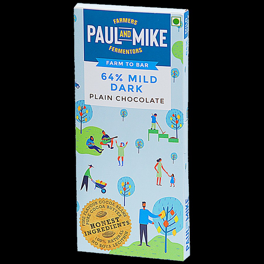 Paul And Mike 64% Mild Dark Plain Chocolate