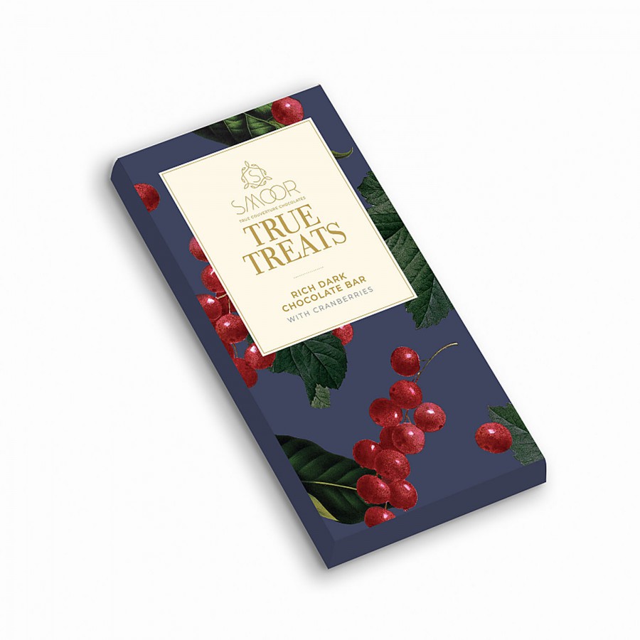 Smoor True Treats Rich Dark Chocolate Bar - With Cranberries