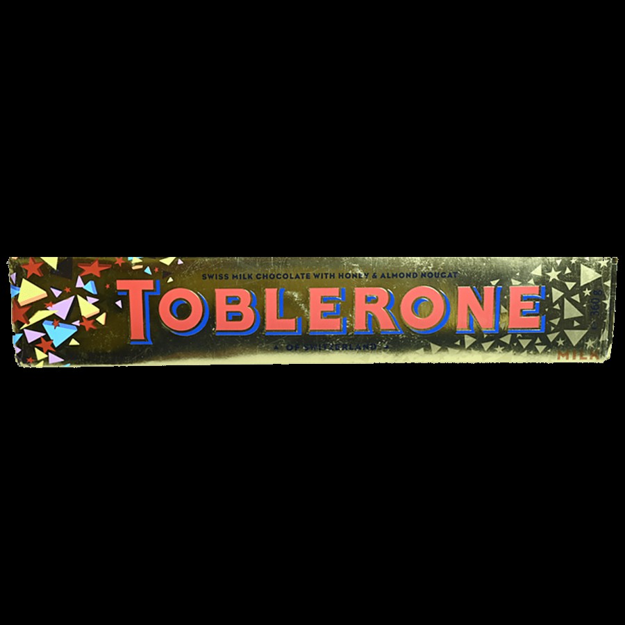 Toblerone Swiss Milk Chocolate With Honey & Almond Nougat Seasonal Bar - Smooth