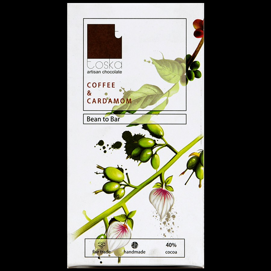 Toska Chocolates Coffee & Cardamom Milk Chocolate - 39.4% Cocoa