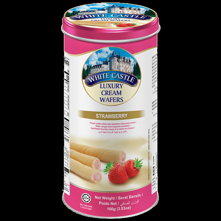 White Castle Luxury Cream Wafer Sticks - Strawberry