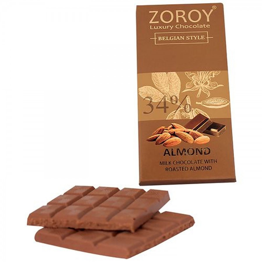 ZOROY Belgian Style 34% Milk Chocolate - With Roasted Almond