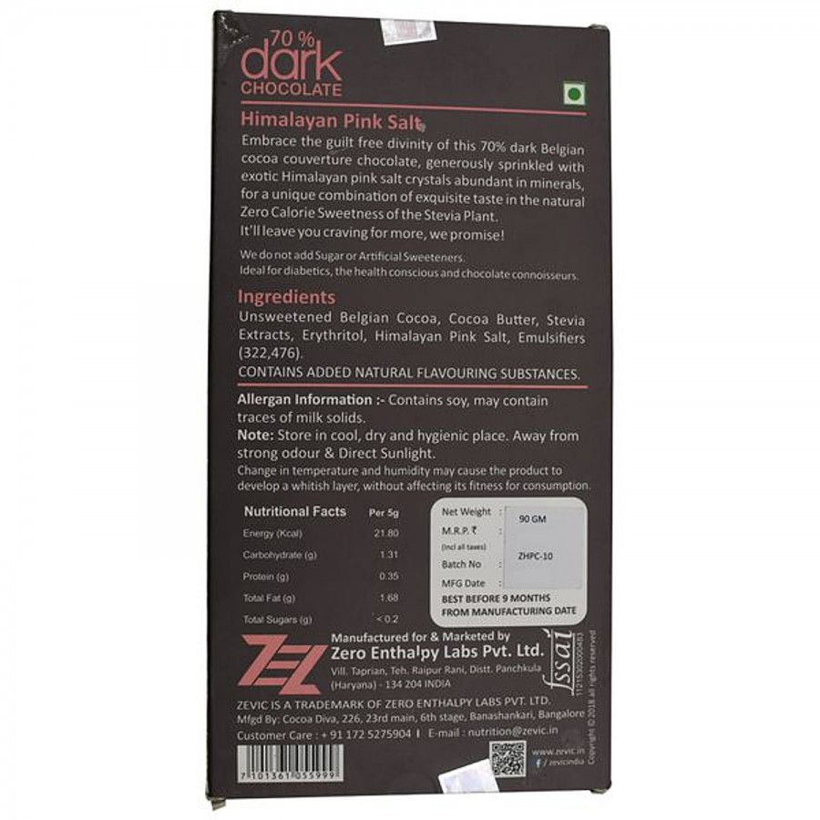 Zevic Premium Chocolate - 70% Belgian Dark