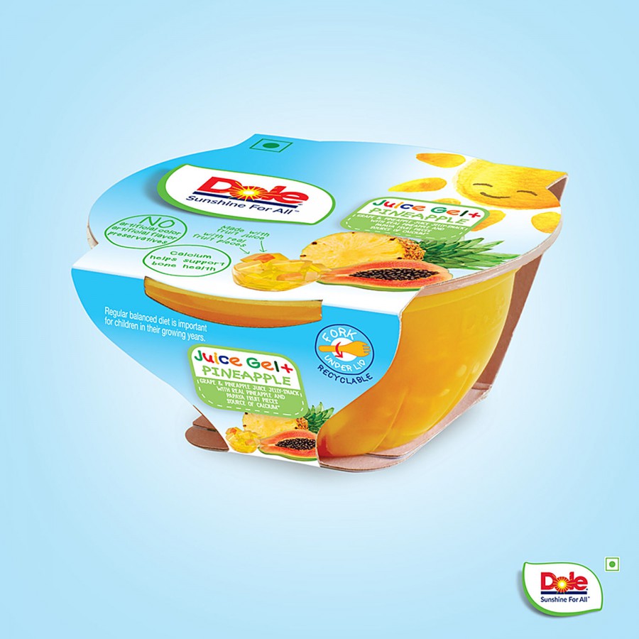 DOLE Juice Gel+ - Pineapple Jelly With Real Pineapple & Papaya Fruit Pieces