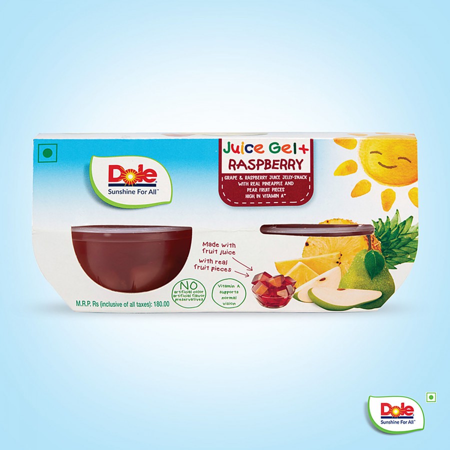 DOLE Juice Gel+ - Raspberry Jelly With Real Pineapple & Pear Fruit Pieces