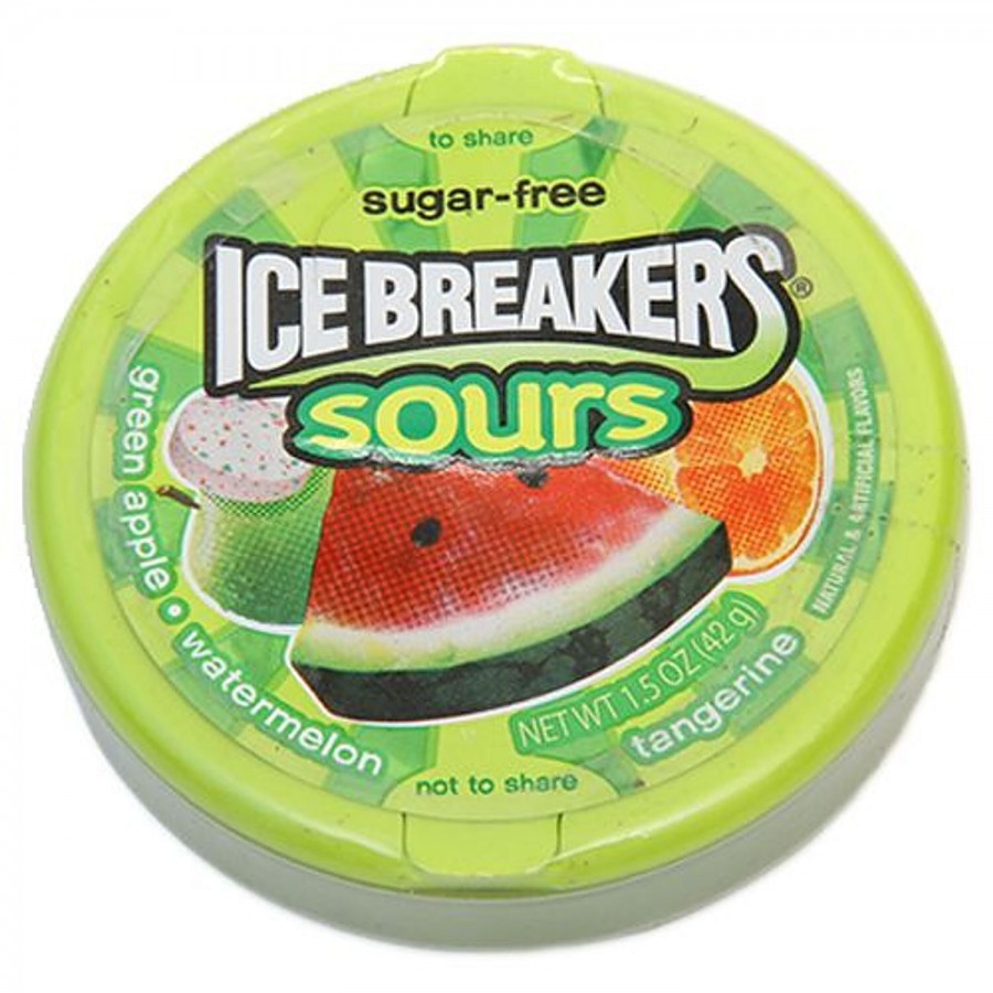 Ice Breakers Sugar Free Sours - Green Apple + Watermelon + Tangerine