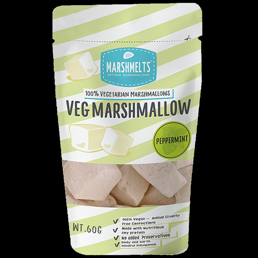 MARSHMELTS ARTISAN MARSHMALLOWS Veg Marshmallow - Peppermint