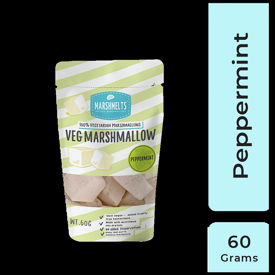 MARSHMELTS ARTISAN MARSHMALLOWS Veg Marshmallow - Peppermint