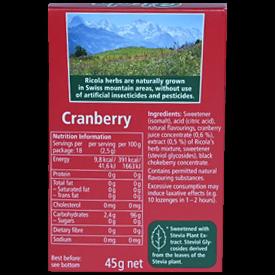 Ricola Swiss Herb Lozenges - Cranberry