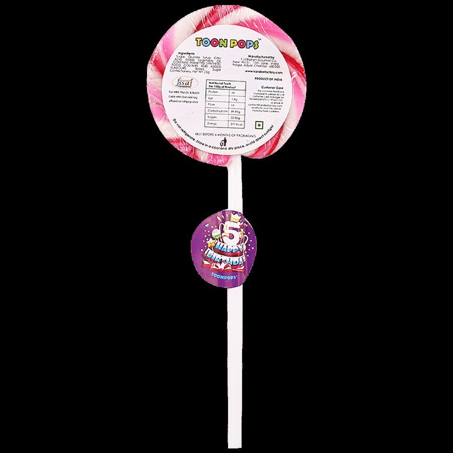 Toonpops Candy Swirl Lollipop - 2.5"