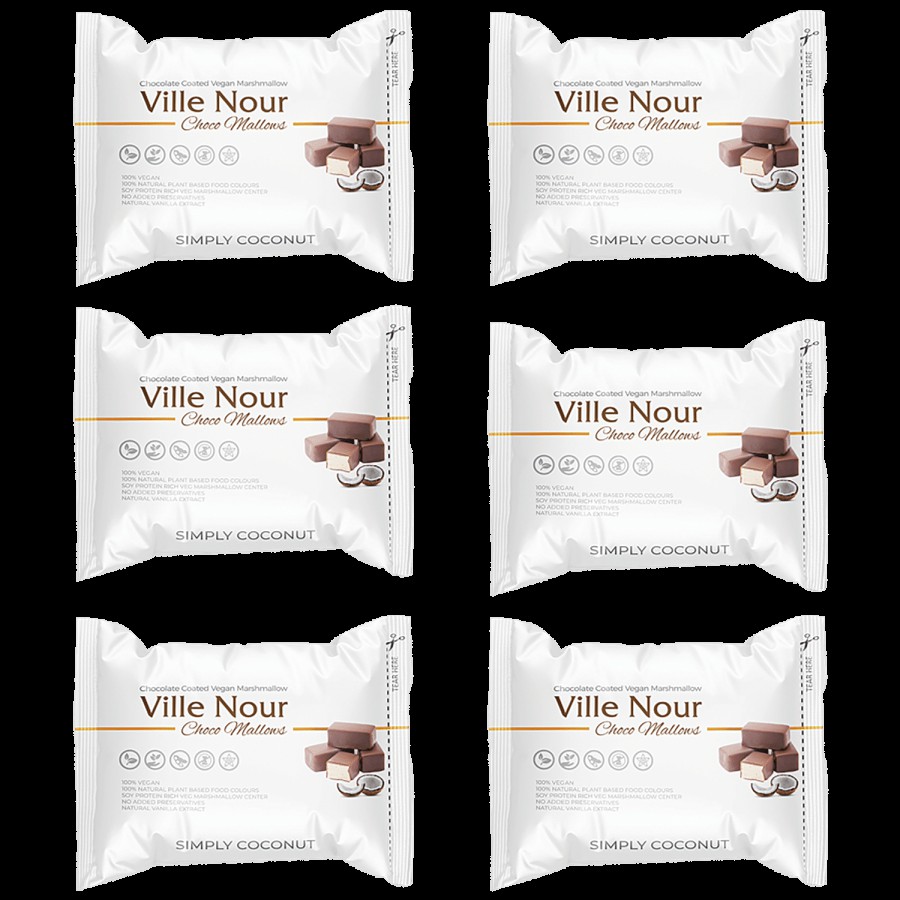 Ville Nour Chocomallows Chocolate Coated Vegan Marshmallow - Simply Coconut