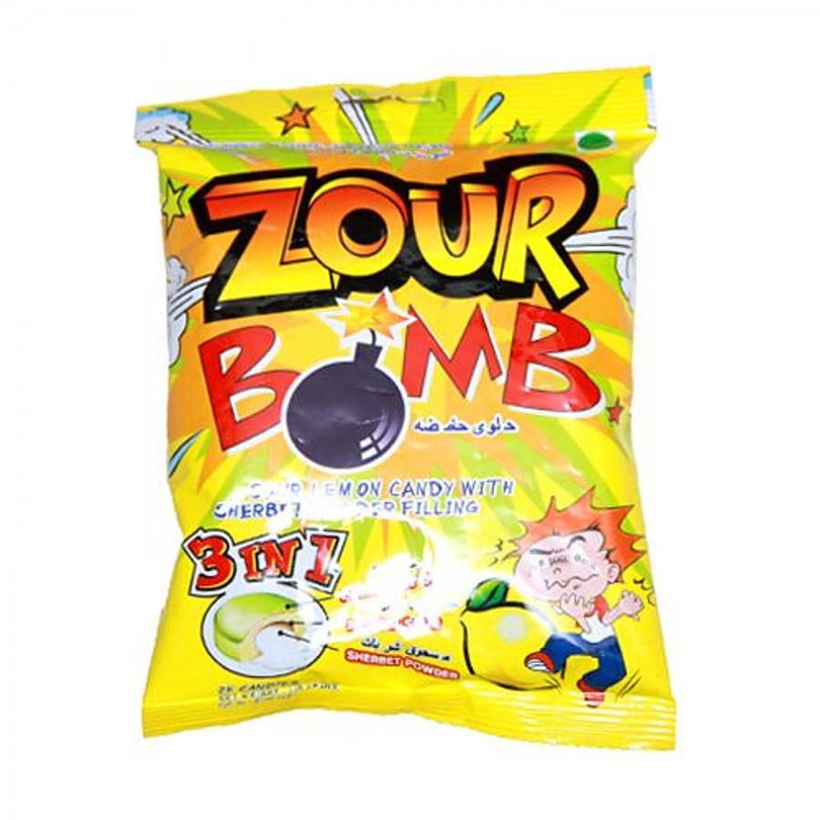 Zour Bomb Sour Candy - Lemon with Sherbet Powder Filling