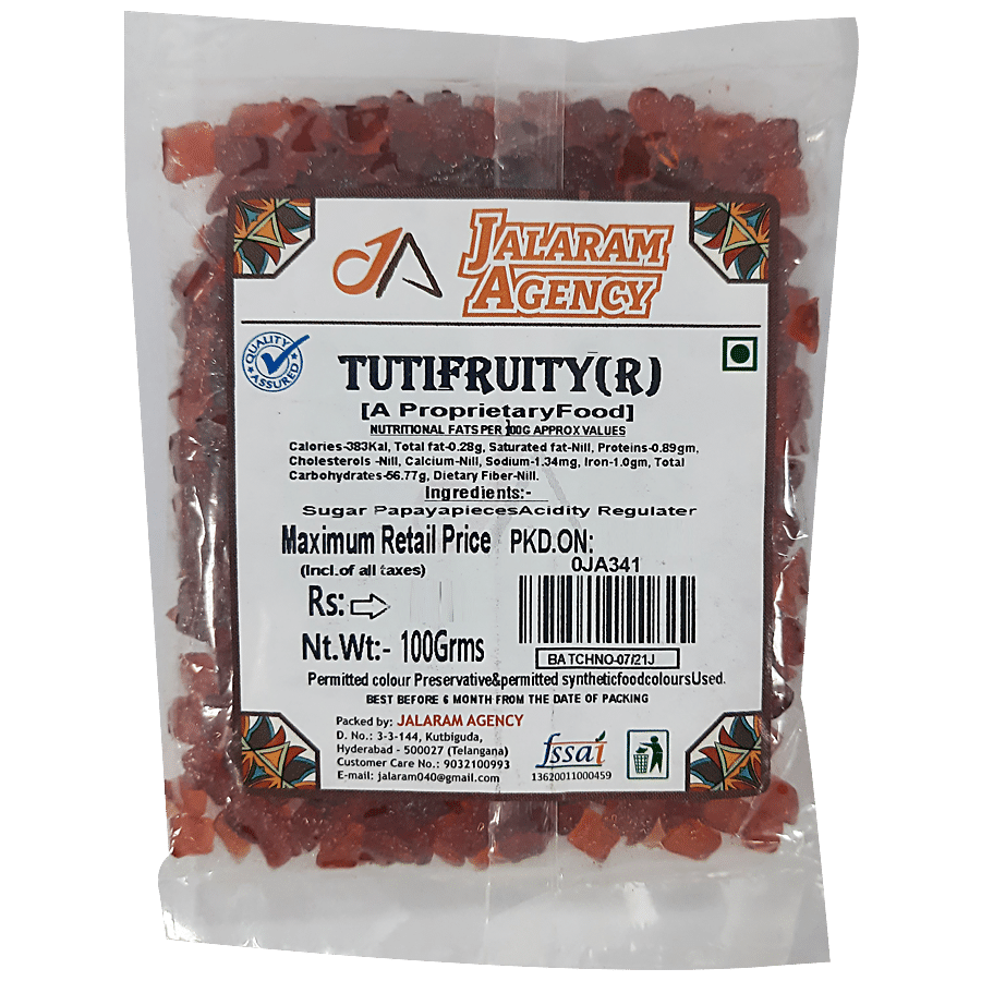 Jalaram Tutti Fruity Candies Fruit - For Topping