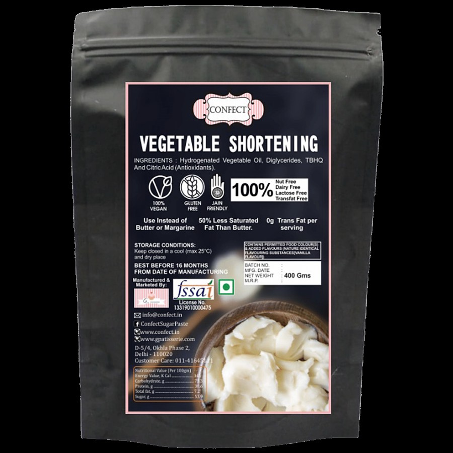 Confect Vegetable Shortening - 100% Vegan