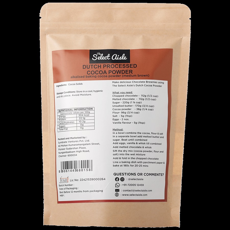 The Select Aisle Dutch Processed Baking Cocoa Powder - Medium Brown