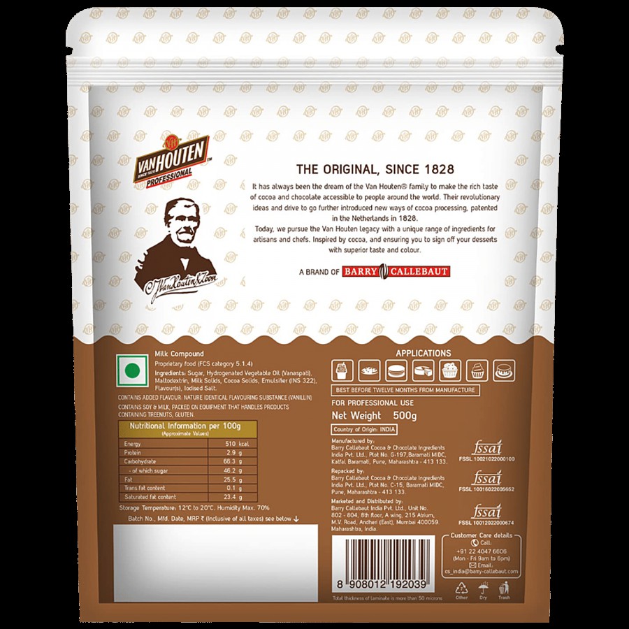 Van Houten Milk Bakestable Chips - Rich Flavour